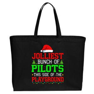 Jolliest Bunch Of Pilots Of Playground Christmas Job Team Cotton Canvas Jumbo Tote