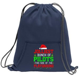 Jolliest Bunch Of Pilots Of Playground Christmas Job Team Sweatshirt Cinch Pack Bag