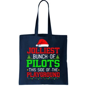 Jolliest Bunch Of Pilots Of Playground Christmas Job Team Tote Bag