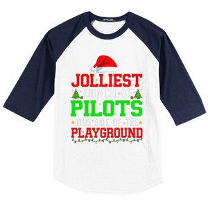 Jolliest Bunch Of Pilots Of Playground Christmas Job Team Baseball Sleeve Shirt