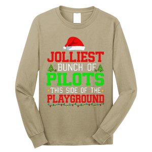 Jolliest Bunch Of Pilots Of Playground Christmas Job Team Long Sleeve Shirt