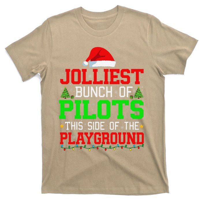 Jolliest Bunch Of Pilots Of Playground Christmas Job Team T-Shirt