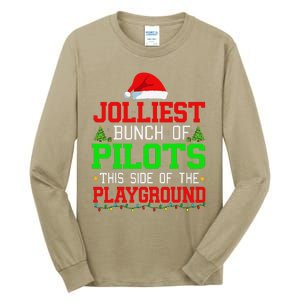 Jolliest Bunch Of Pilots Of Playground Christmas Job Team Tall Long Sleeve T-Shirt