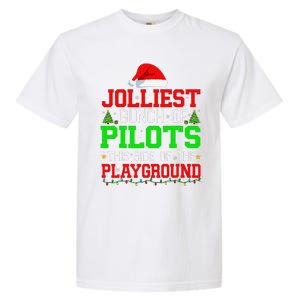 Jolliest Bunch Of Pilots Of Playground Christmas Job Team Garment-Dyed Heavyweight T-Shirt