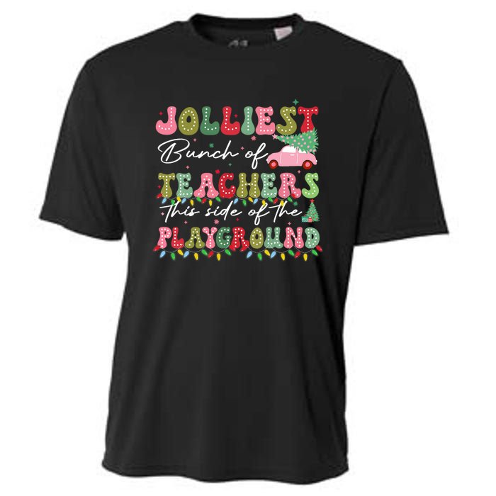 Jolliest Bunch Of Teachers This Side Of The Playground Teach Cooling Performance Crew T-Shirt