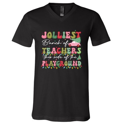 Jolliest Bunch Of Teachers This Side Of The Playground Teach V-Neck T-Shirt