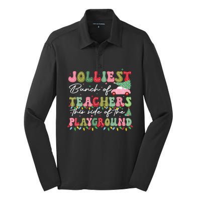 Jolliest Bunch Of Teachers This Side Of The Playground Teach Silk Touch Performance Long Sleeve Polo