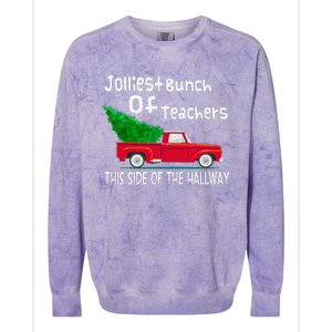 Jolliest Bunch Of Teachers This Side Of The Hallway Xmas Colorblast Crewneck Sweatshirt