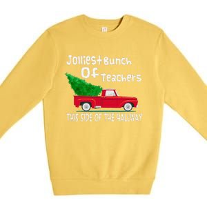 Jolliest Bunch Of Teachers This Side Of The Hallway Xmas Premium Crewneck Sweatshirt