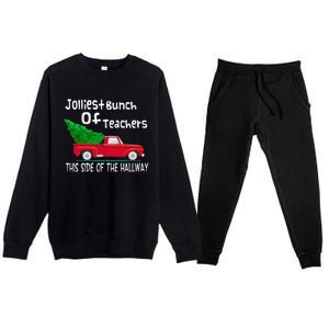 Jolliest Bunch Of Teachers This Side Of The Hallway Xmas Premium Crewneck Sweatsuit Set