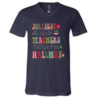 Jolliest Bunch Of Teachers This Side Of The Hallway V-Neck T-Shirt