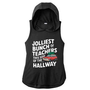 Jolliest Bunch Of Teachers This Side Of The Hallway Xmas Ladies PosiCharge Tri-Blend Wicking Draft Hoodie Tank