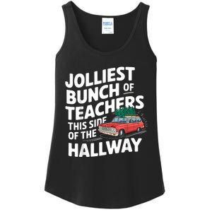 Jolliest Bunch Of Teachers This Side Of The Hallway Xmas Ladies Essential Tank