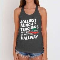 Jolliest Bunch Of Teachers This Side Of The Hallway Xmas Women's Knotted Racerback Tank