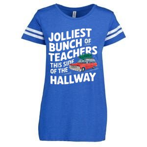 Jolliest Bunch Of Teachers This Side Of The Hallway Xmas Enza Ladies Jersey Football T-Shirt