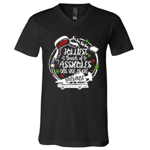 Jolliest Bunch Of Assholes This Side Of The Nut House Xmas V-Neck T-Shirt