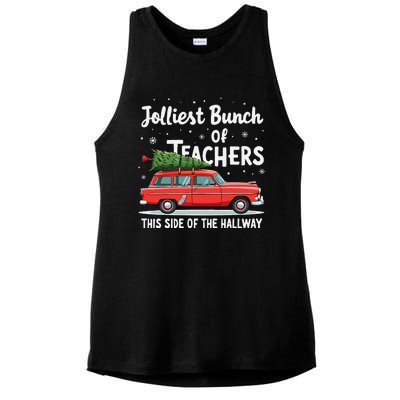 Jolliest Bunch Of Teachers This Side Of The Hallway Xmas Ladies PosiCharge Tri-Blend Wicking Tank