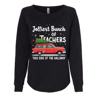 Jolliest Bunch Of Teachers This Side Of The Hallway Xmas Womens California Wash Sweatshirt