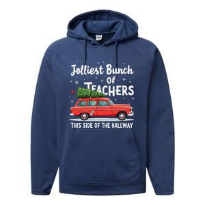 Jolliest Bunch Of Teachers This Side Of The Hallway Xmas Performance Fleece Hoodie