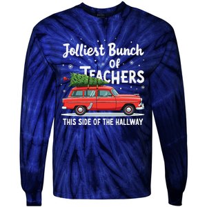 Jolliest Bunch Of Teachers This Side Of The Hallway Xmas Tie-Dye Long Sleeve Shirt