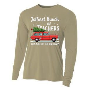 Jolliest Bunch Of Teachers This Side Of The Hallway Xmas Cooling Performance Long Sleeve Crew