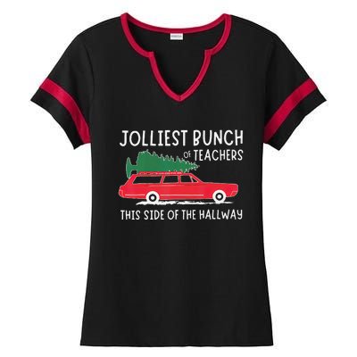 Jolliest Bunch Of Teachers This Side Of The Hallway Ladies Halftime Notch Neck Tee