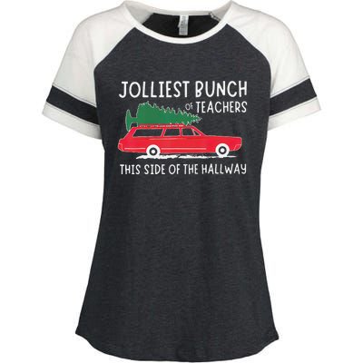 Jolliest Bunch Of Teachers This Side Of The Hallway Enza Ladies Jersey Colorblock Tee