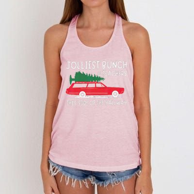 Jolliest Bunch Of Teachers This Side Of The Hallway Women's Knotted Racerback Tank