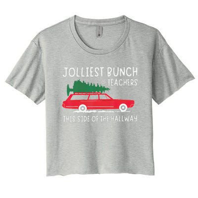 Jolliest Bunch Of Teachers This Side Of The Hallway Women's Crop Top Tee