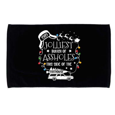 Jolliest Bunch Of Assholes This Side Of The Nuthouse Ugly Christmas Microfiber Hand Towel