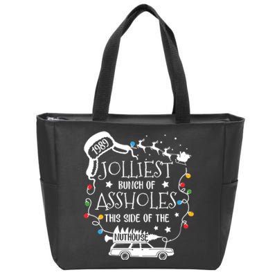 Jolliest Bunch Of Assholes This Side Of The Nuthouse Ugly Christmas Zip Tote Bag