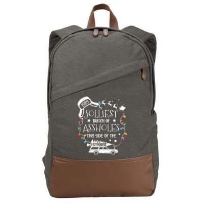 Jolliest Bunch Of Assholes This Side Of The Nuthouse Ugly Christmas Cotton Canvas Backpack