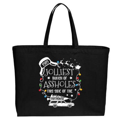 Jolliest Bunch Of Assholes This Side Of The Nuthouse Ugly Christmas Cotton Canvas Jumbo Tote