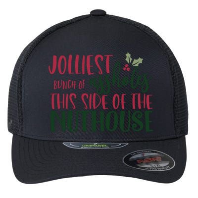 Jolliest Bunch Of Assholes Christmas Story Nuthouse Flexfit Unipanel Trucker Cap