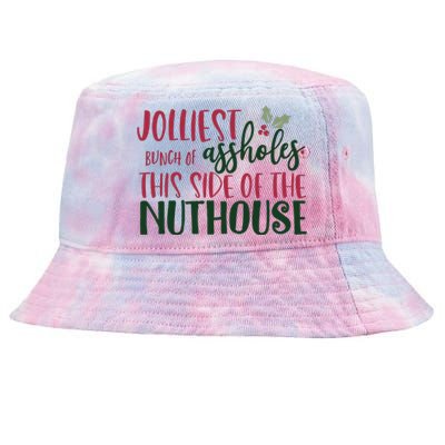 Jolliest Bunch Of Assholes Christmas Story Nuthouse Tie-Dyed Bucket Hat