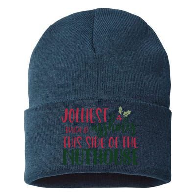 Jolliest Bunch Of Assholes Christmas Story Nuthouse Sustainable Knit Beanie