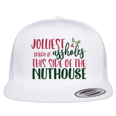 Jolliest Bunch Of Assholes Christmas Story Nuthouse Flat Bill Trucker Hat