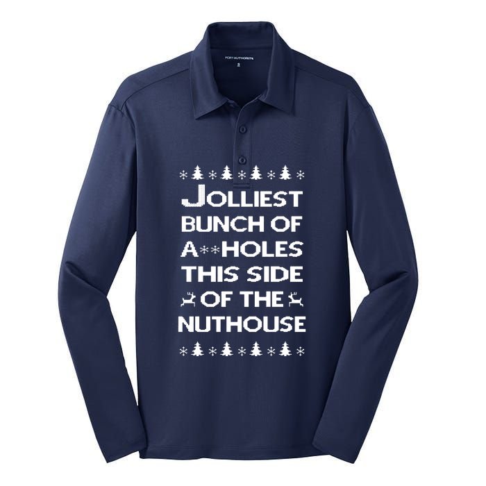 Jolliest Bunch Of Christmas Vacation Silk Touch Performance Long Sleeve Polo