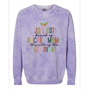 Jolliest Bunch Of Hockey Moms This Side Of The Ice Rink Christmas Colorblast Crewneck Sweatshirt