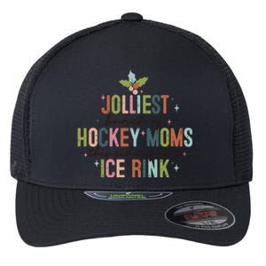 Jolliest Bunch Of Hockey Moms This Side Of The Ice Rink Christmas Flexfit Unipanel Trucker Cap