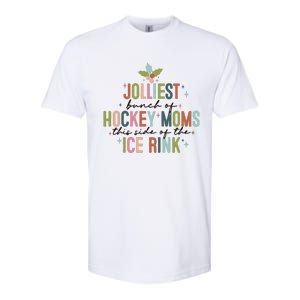 Jolliest Bunch Of Hockey Moms This Side Of The Ice Rink Christmas Softstyle CVC T-Shirt