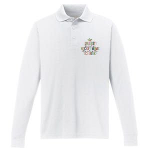 Jolliest Bunch Of Hockey Moms This Side Of The Ice Rink Christmas Performance Long Sleeve Polo