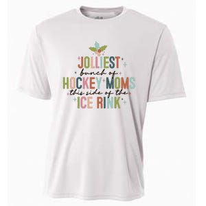 Jolliest Bunch Of Hockey Moms This Side Of The Ice Rink Christmas Cooling Performance Crew T-Shirt