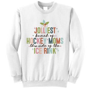 Jolliest Bunch Of Hockey Moms This Side Of The Ice Rink Christmas Sweatshirt