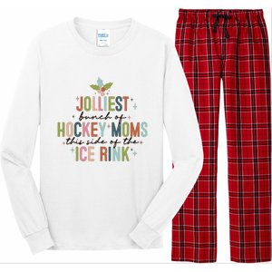 Jolliest Bunch Of Hockey Moms This Side Of The Ice Rink Christmas Long Sleeve Pajama Set