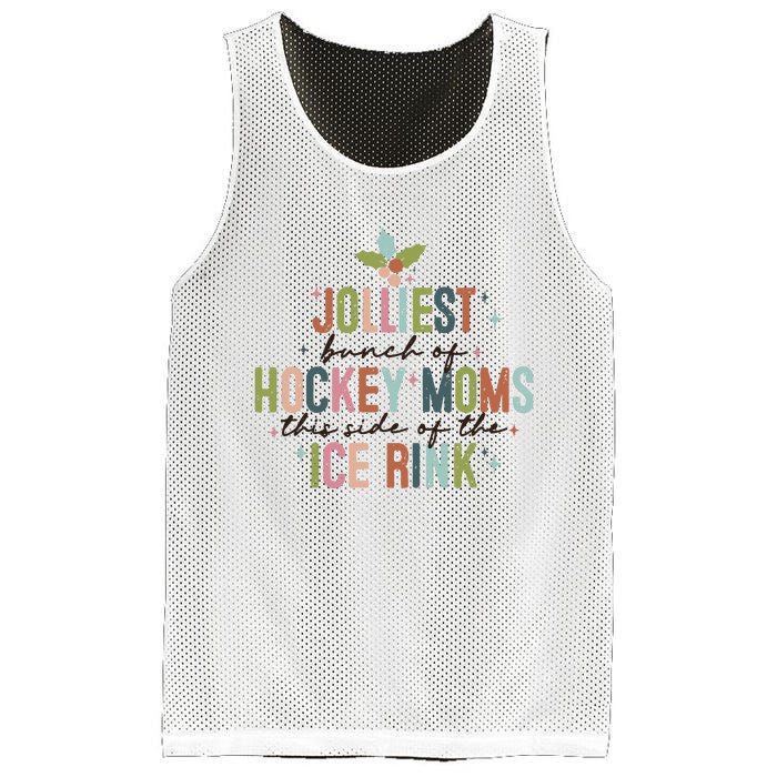 Jolliest Bunch Of Hockey Moms This Side Of The Ice Rink Christmas Mesh Reversible Basketball Jersey Tank