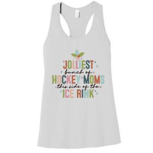 Jolliest Bunch Of Hockey Moms This Side Of The Ice Rink Christmas Women's Racerback Tank