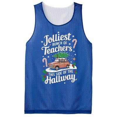 Jolliest Bunch Of Teachers This Side Of The Hallway Mesh Reversible Basketball Jersey Tank