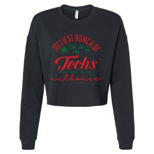 Jolliest Bunch Of Techs Jolliest Bunch Christmas Crew Cropped Pullover Crew