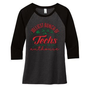 Jolliest Bunch Of Techs Jolliest Bunch Christmas Crew Women's Tri-Blend 3/4-Sleeve Raglan Shirt